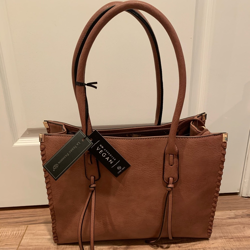La Terre Fashion tote bag, mauve color